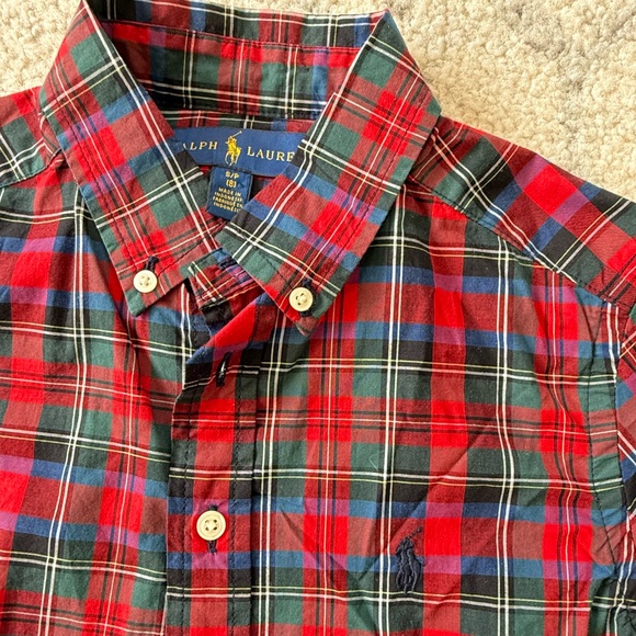Ralph Lauren Kids Holiday Plaid Shirt Boys size 8 - Picture 5 of 9